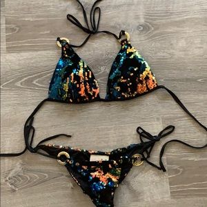 Pinkini sequin mermaid bikini